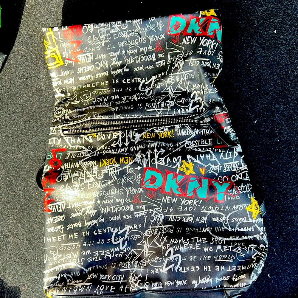 Multi colored DKNY backpack